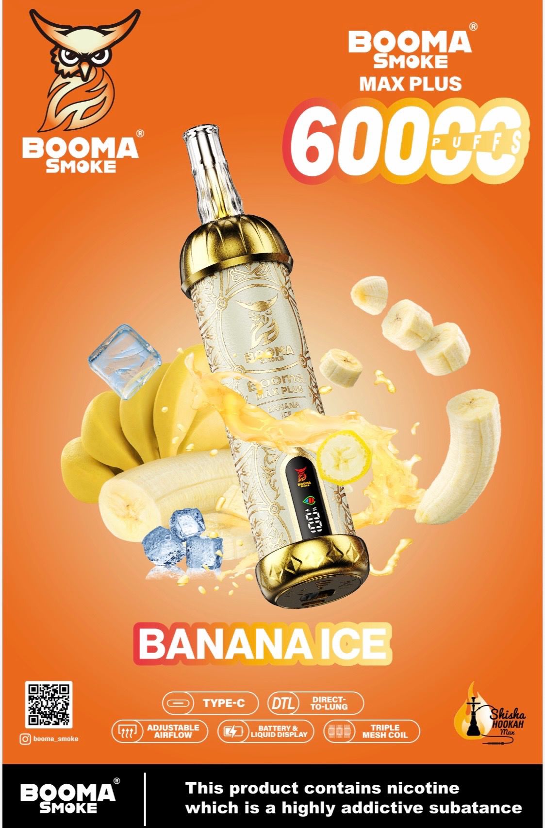 Booma Hooka 60k Banana Ice