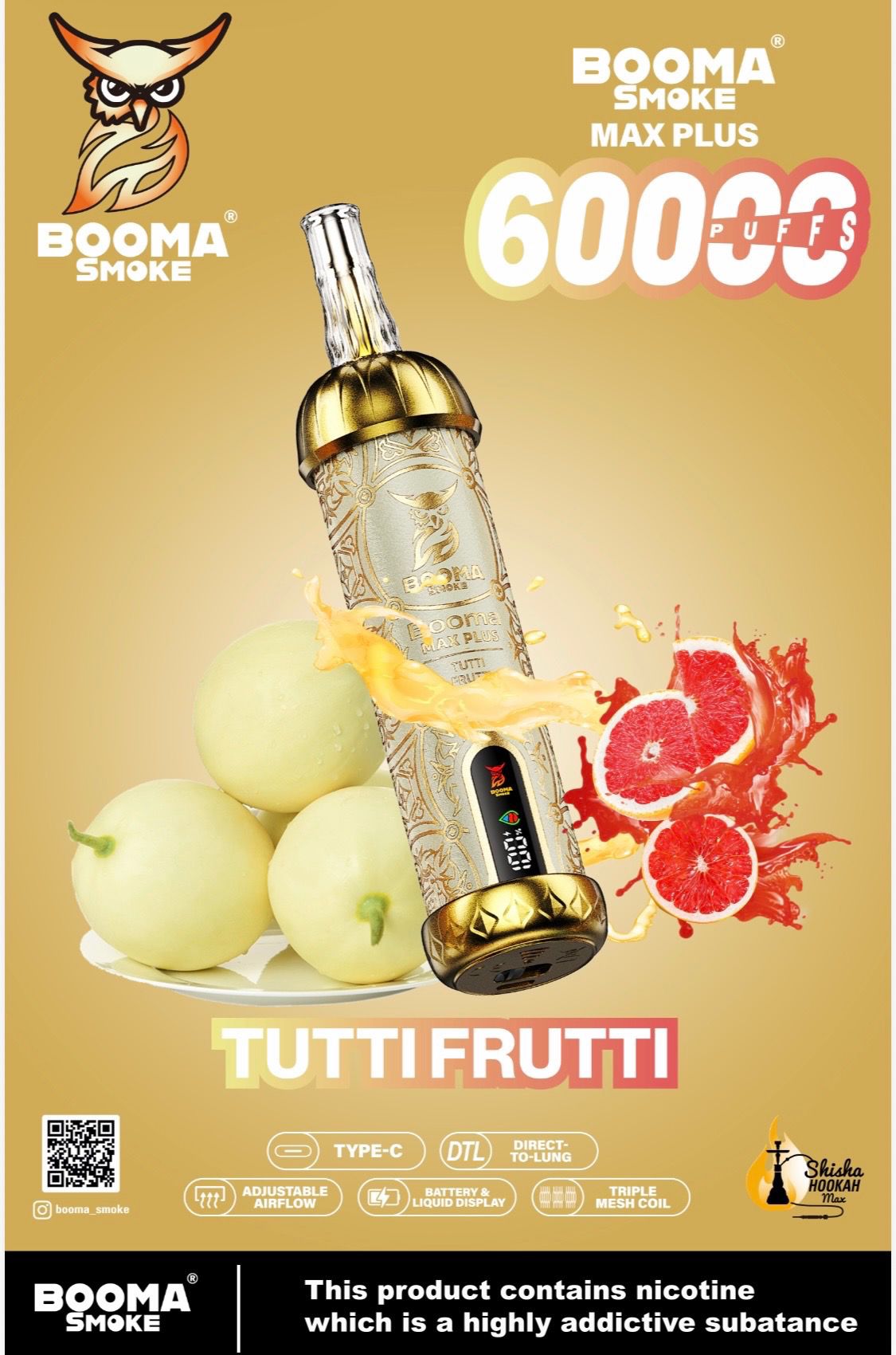 Booma Hooka 60k Tutti Frutti