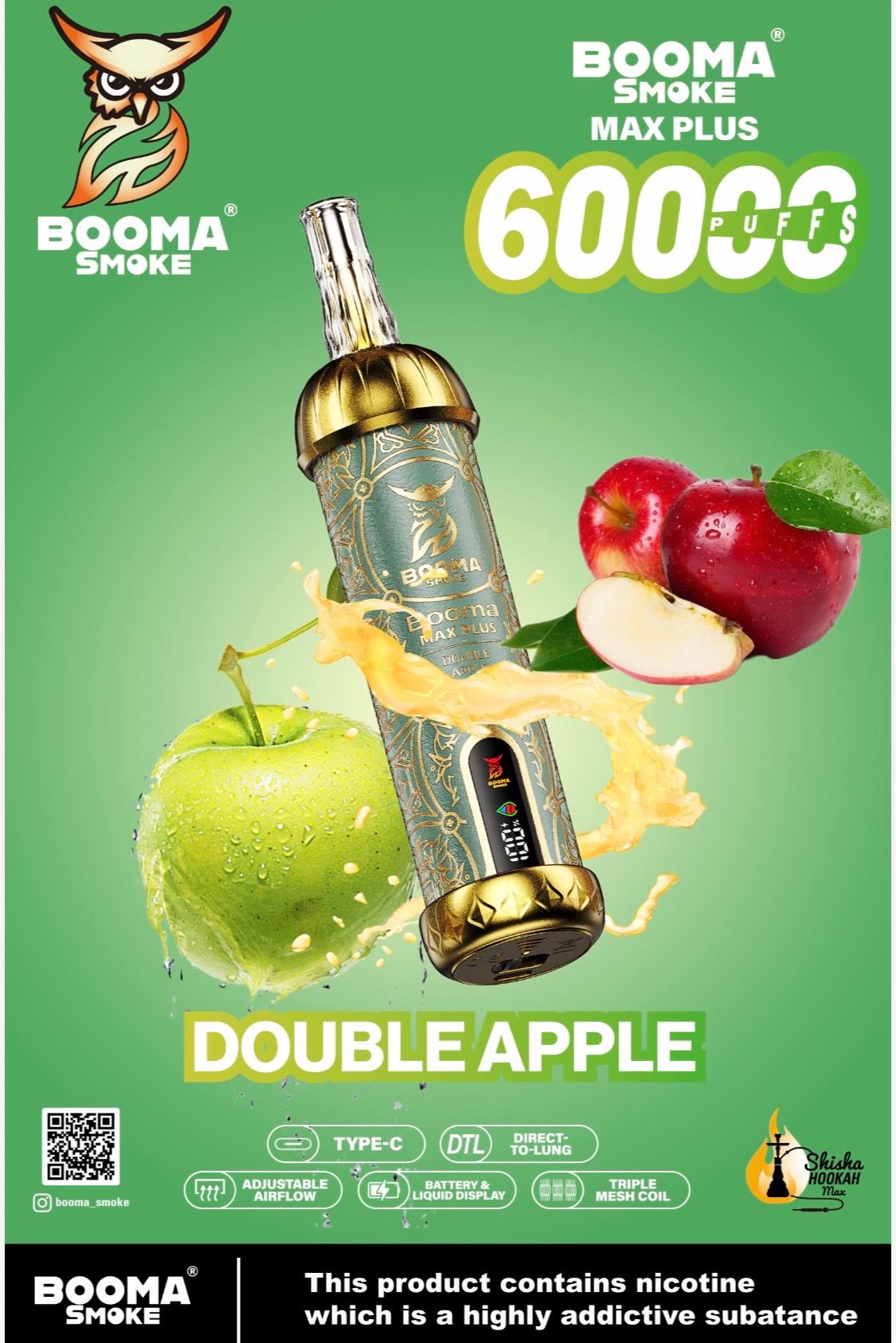 Booma Hooka 60k Double Apple