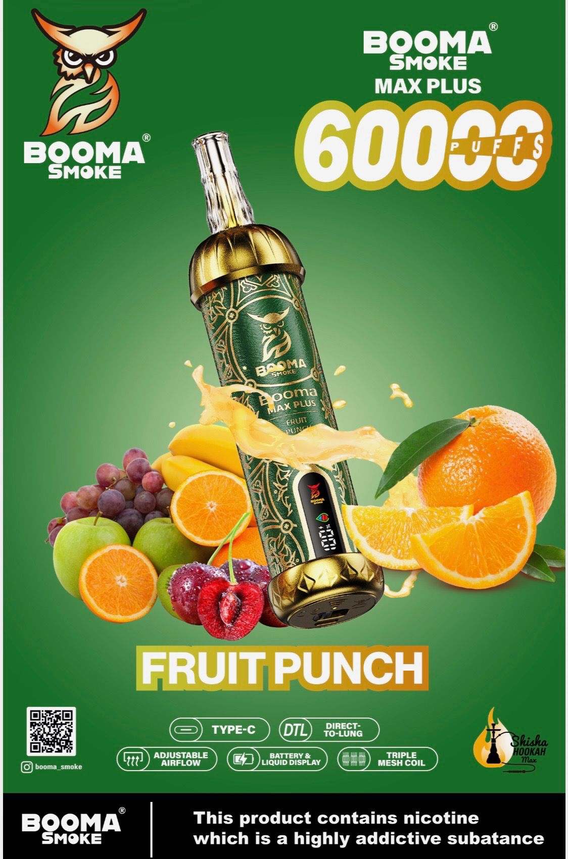 Booma Hooka 60k  Fruit Punch