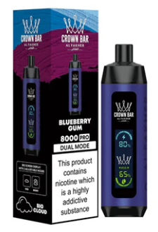 Crown bar blueberry gum 8k puffs