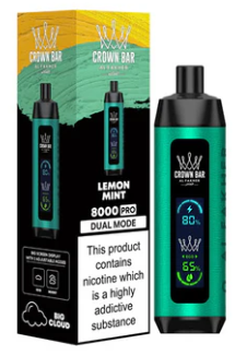 Crown bar lemon mint 8k puffs