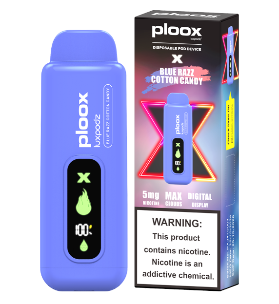 Ploox Blue raz cotton candy 15k puffs
