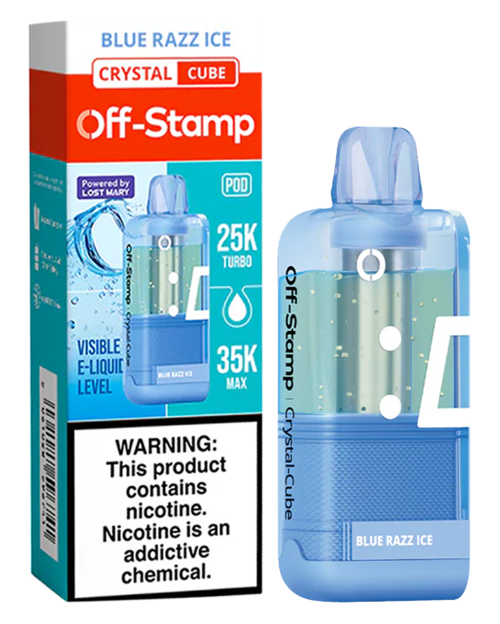 Off stamp pod 35k puffs blue razz ice